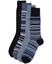 Calvin Klein Men's 4-Pair Combed Cotton Casual-Dress Socks Size 7-12