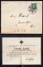 CZECHOSLOVAKIA 1930 Folded Death Notice / Broadside as Cover to USA