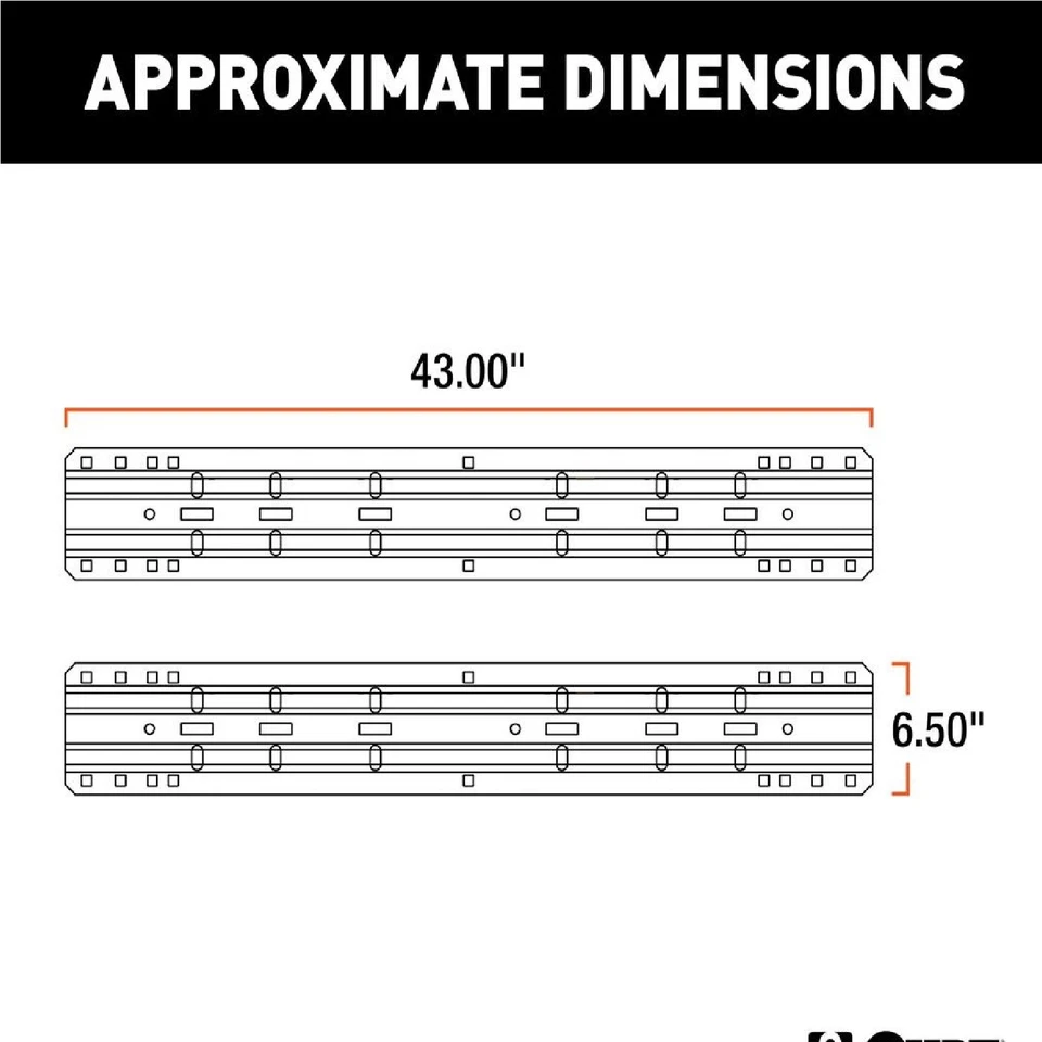 Curt 16150 Heavy Duty Fifth Wheel Rails w/ Universal Brackets and Hardware Foto 2 de 4