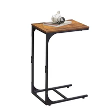 Shaped End Table, Small Couch Side Tables with Metal Frame That Slide Under, ...
