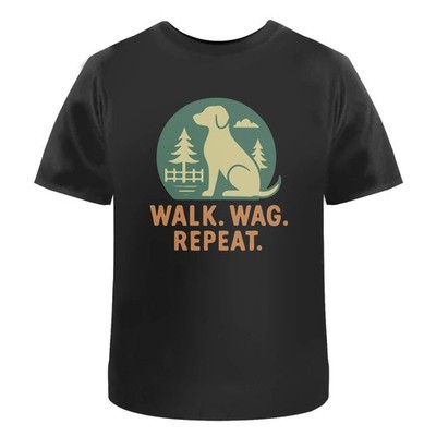 'Walk Wag Repeat Dog' Unisex T-Shirt -  100% Cotton (S-XXL) (TA055577)