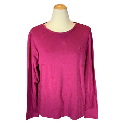 Classic Elements by Sears Embroidered L/S Top WILDBERRY Sz LARGE (14-16) NWT
