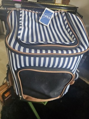 Lekereise Striped Mesh Backpack Pet Carrier, Expandable, Size S Dog