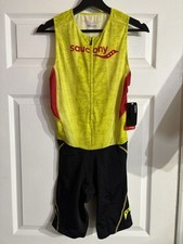 NWT Saucony One Piece Triathlon Cycling Suit Men  s Size Small Marathon Tri
