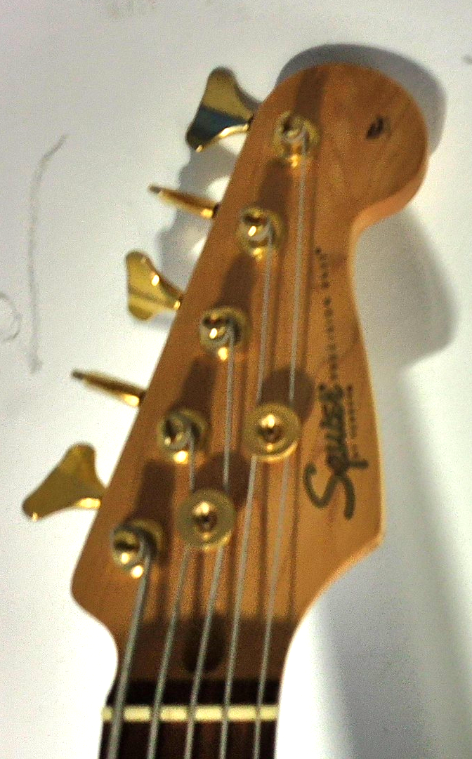 Squier Pro Tone Precision Bass Crimson Red 5 String Electric with