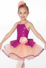 Girl Weissman Hello Song 12454 Pink Tutu Skirt Biketard Dance Costume Sz 4/5 XSC