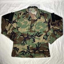 Large Long Woodland Camo Hot-Weather Coat Field Shirt USGI M81 BDU Raid Mod