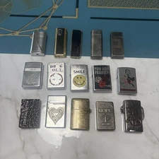 Zippo Oil Lighter Bulk Sale 15 Pieces Used Assorted Condition