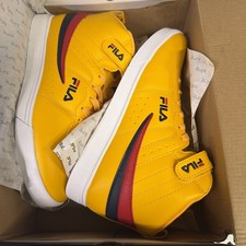 Fila Vulc 13 Repeat Logo Yellow High Top Lace Up Sneakers US Women Sz 11
