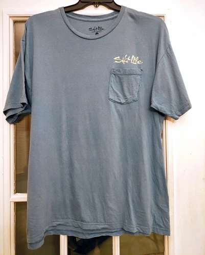 Salt Life Live Salty Mens XL Blue Pocket Graphic Print Preshrunk Cotton Tee - product listing photo