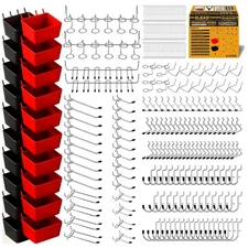 297 Piece Pegboard Hooks Kit, Peg Board Organizer Accessories with Bins for Orga
