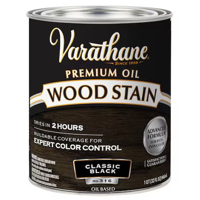 Varathane 381112 Premium Wood Stain, Oil Based, Classic Black, 1 Quart