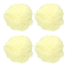 35yds Faux Fur Yarn, 4 Skeins 50g 0.6"OD Fuzzy Yarn Fluffy Yarn, Cream Yellow