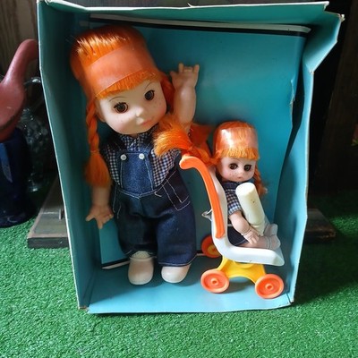 VTG 1981 STROOL A TOT REDHEAD DOLL SET UNEEDA IN BOX IUC READ DESCRIPTION 