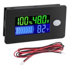 Black LCD Display - 10 48V Golf Cart Battery Meter - LCD Display
