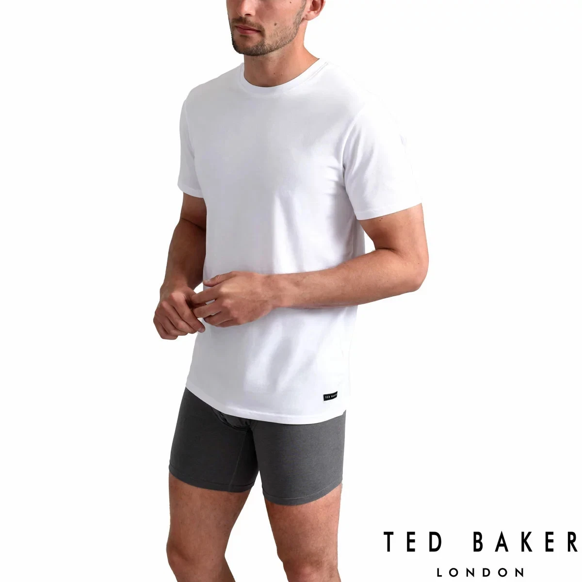Ted Baker Mens 3 Pack Crew Neck T Shirts Large Cotton Stretch White BNWT