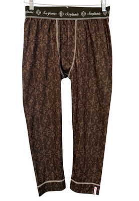 Surfanic Long John Pants Base Layer Brown Mens Size Medium Ski Winter Outdoors