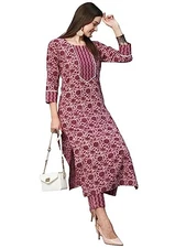 ANNI DESIGNER Women Cotton Blend Kurta With Pant