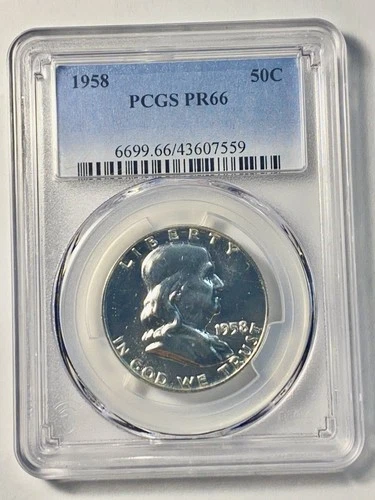 1958 Franklin Half Dollar PCGS PR66 Proof Silver 50C Philadelphia - Free Ship
