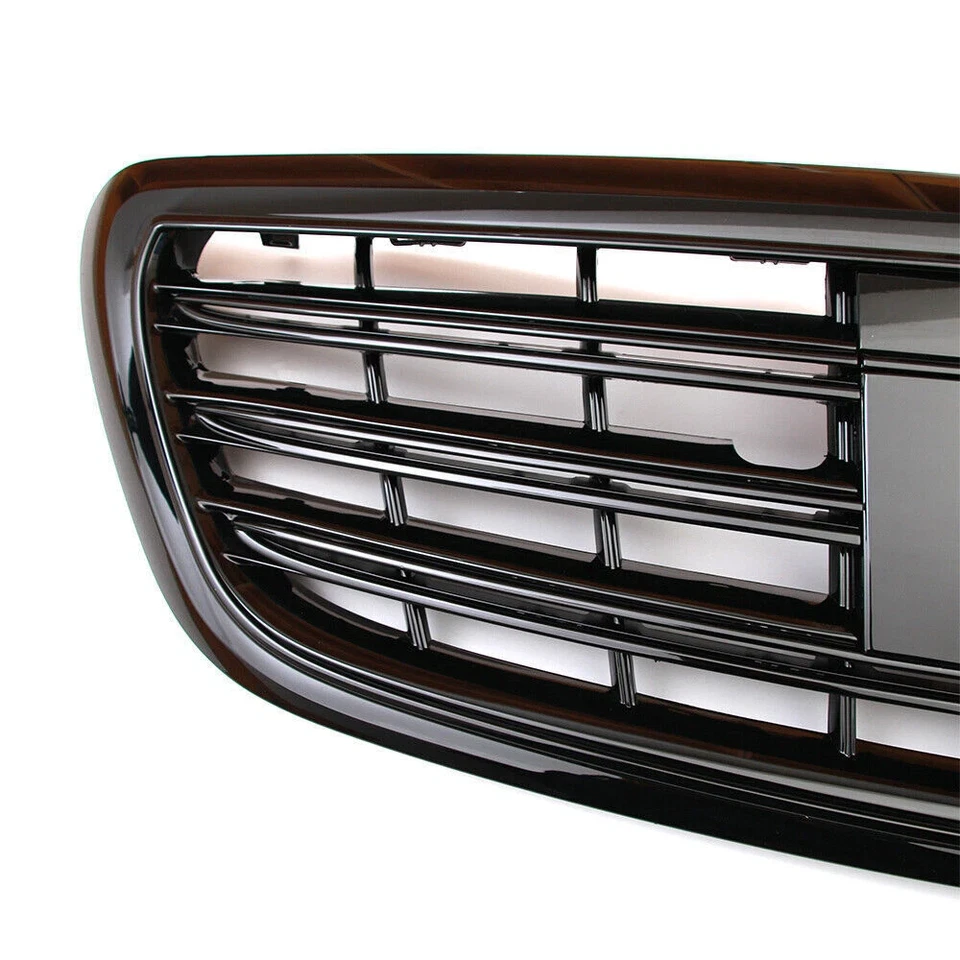 For Mercedes Benz W222 S-Class 2014-2020 Gloss Black Grille W/ACC Maybach S650 - Image 4 of 4