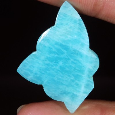 (25 X 34 X 4 MM) 22.60 Carat. NATURAL AMAZONITE FANCY CABOCHON LOOSE GEMSTONE