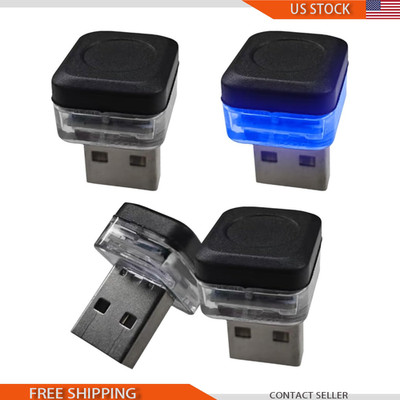 4PCS Mini Car Interior USB LED Light Kit, Portable Plug-in AutomotiveColor: Blue