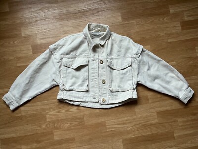 Stradivarius leichte Jacke mit Taschen Ecru Weiß Größe S