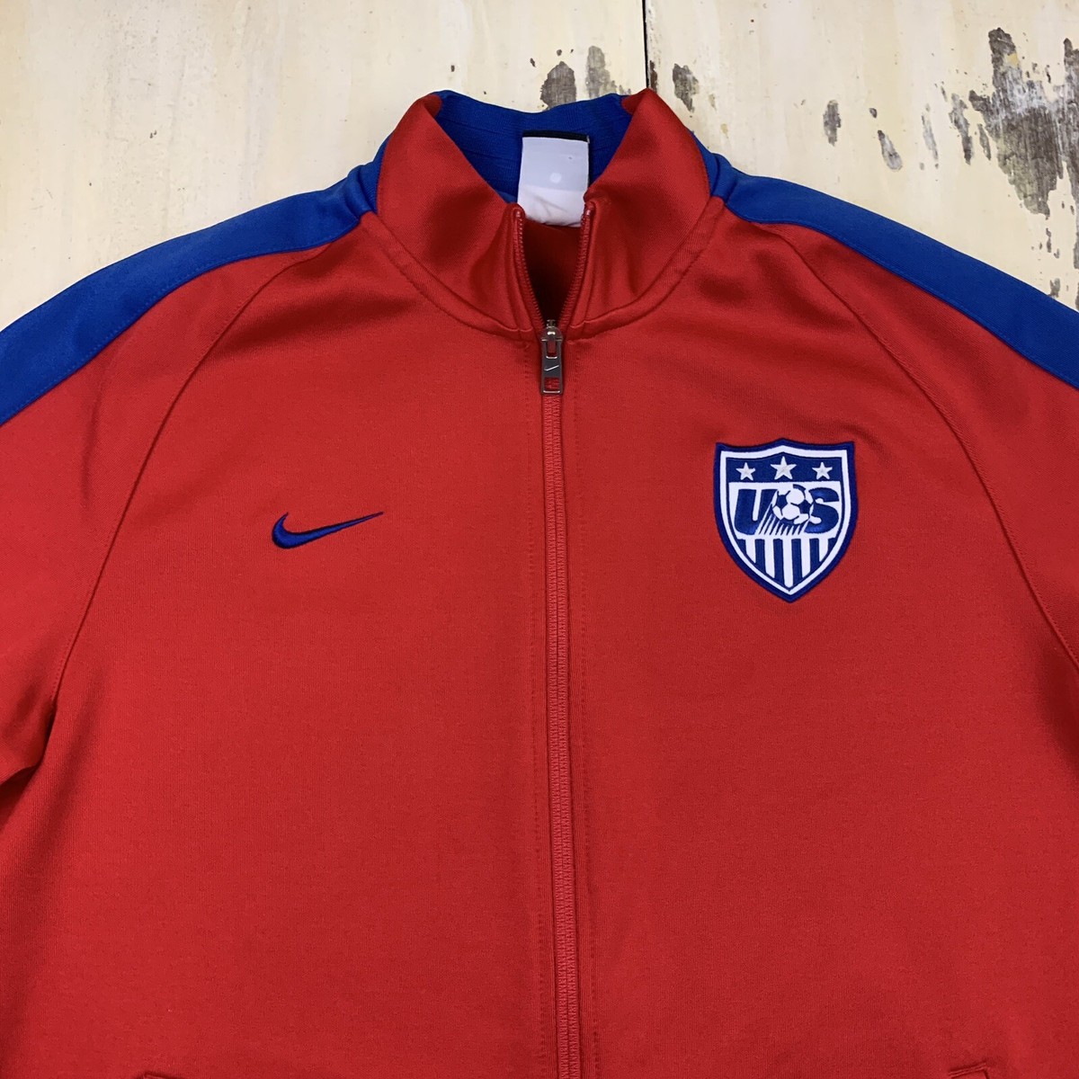 USA - 2014 Nike N98 Red USMNT Soccer Football Track Jacket, Mens