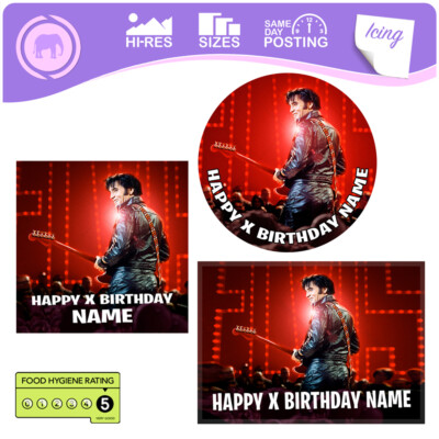 ELVIS PRESLEY NO 4 A4 PERSONALISED CAKE TOPPER EDIBLE ICING SHEET | UK