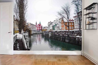 3D City Landscape Self-adhesive Removable Wallpaper Murals