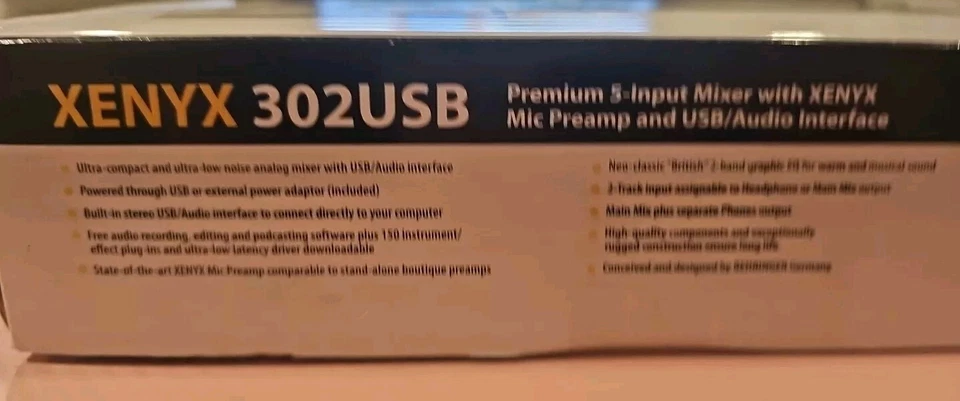 Behringer Xenyx 302USB Mixer with USB 5 Inputs (BL) - Image 2 of 4