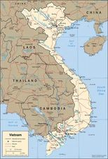 Vietnam Laos Cambodia Wall Map 2001 CIA Art Poster Home Decor School Classroom