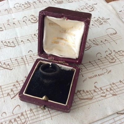 Ecrin à Bijou Ancien Cuir pour Bague XIXè Napoléon III - Photo 1/4