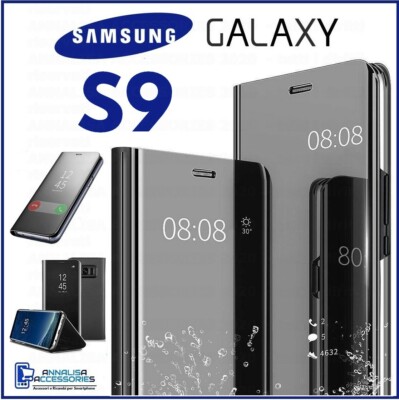 HANDYHÜLLE CLEAR VIEW FÜR SAMSUNG GALAXY S9 HANDY SCHUTZ COVER SPIEGEL FLIP CASE