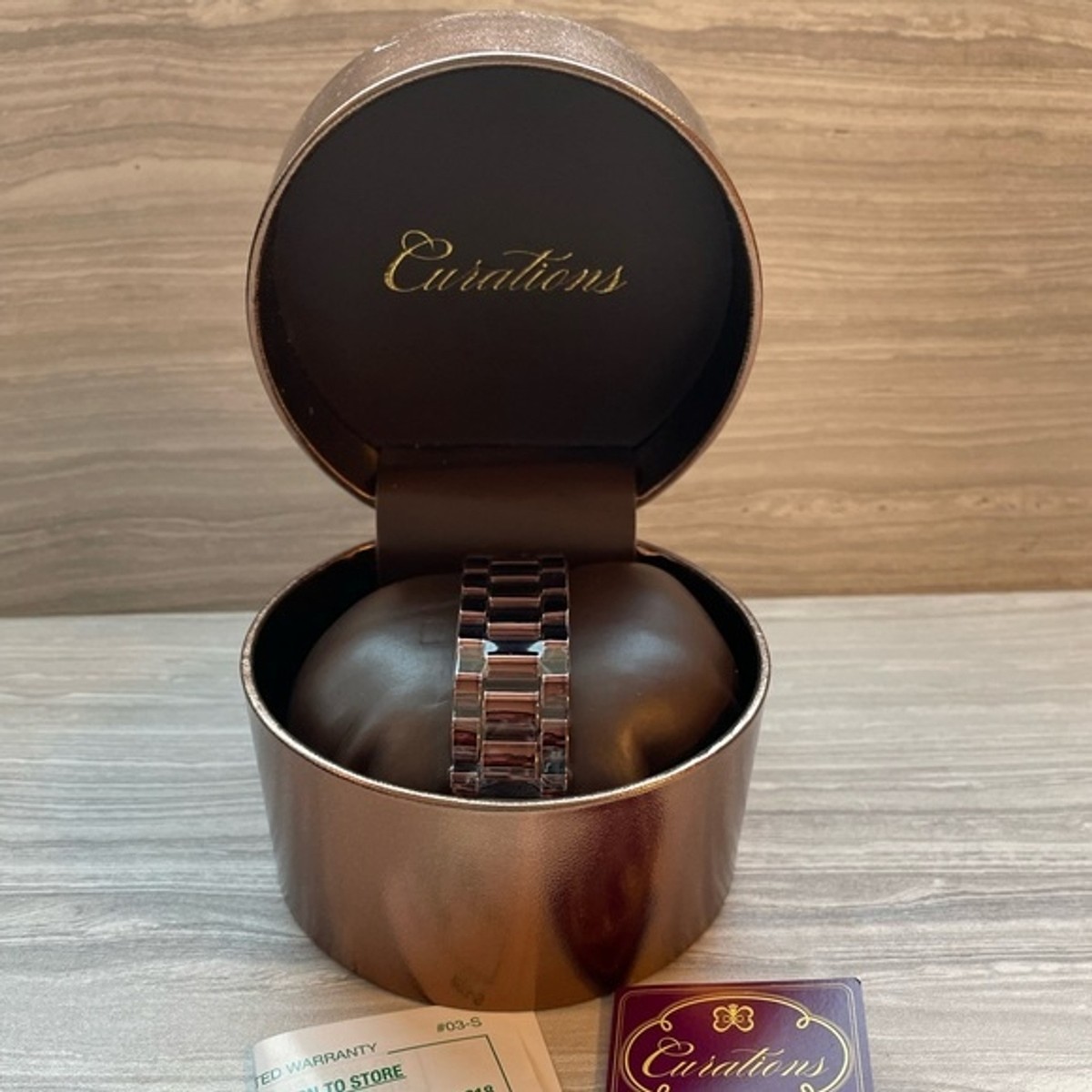 Accutime Curations Watch and Bracelet Set Size 7.5 Brown New  display picture 2