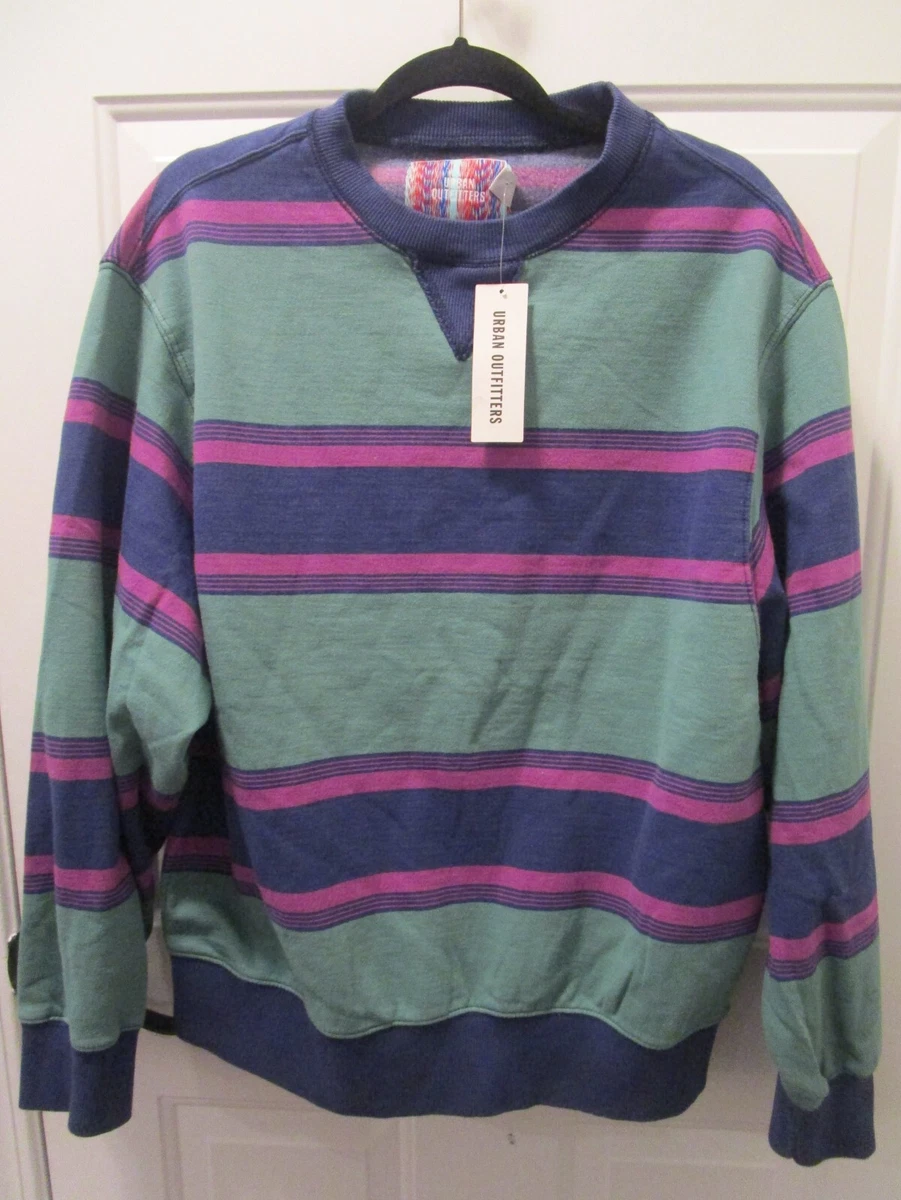 URBAN OUTFITTERS GREEN MULTI STRIPED CREW NECK SWEATSHIRT SIZE MEDIUM NEW |  eBay