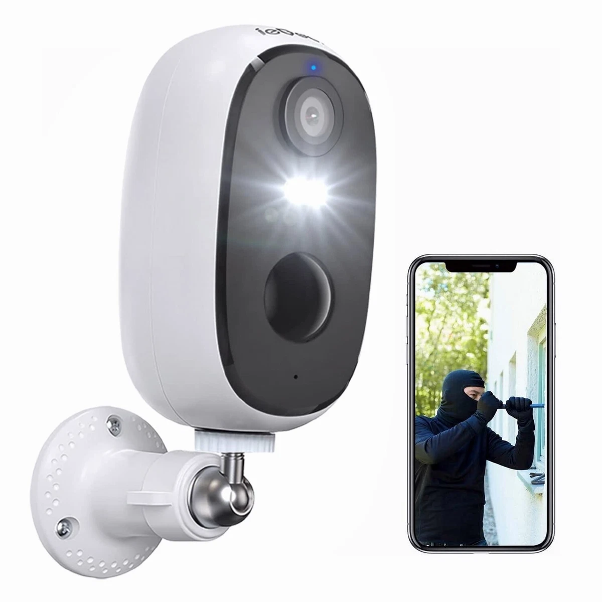 Battery powered store outdoor webcam