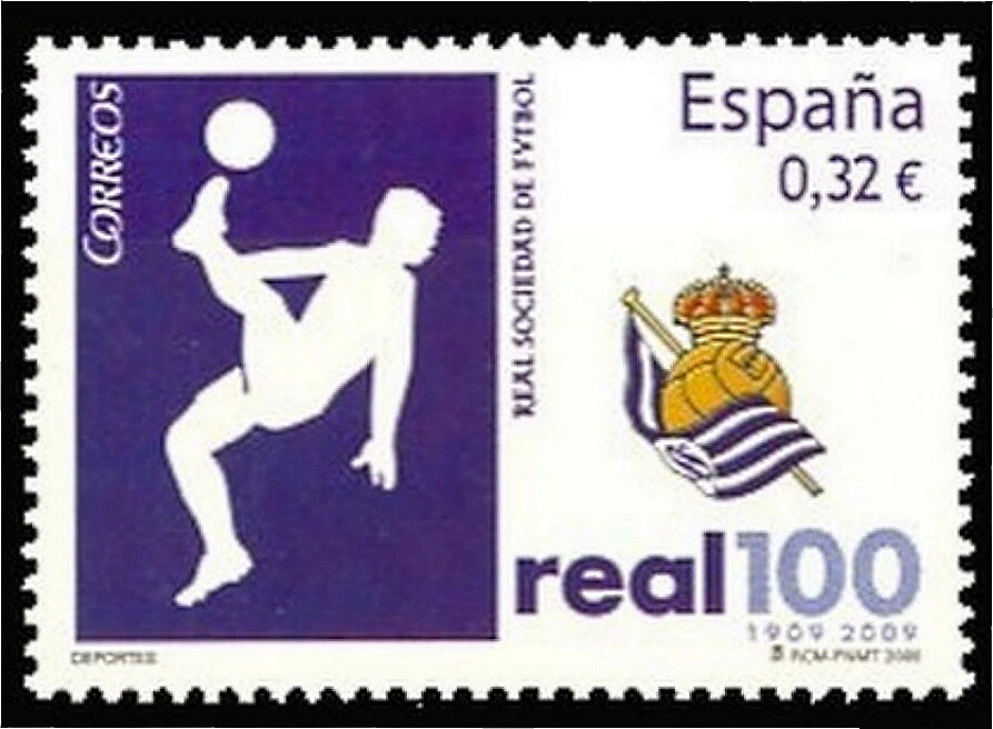 España Spain 4504 2009 Centenario de la Real Sociedad de fútbol S.A.D. MNH