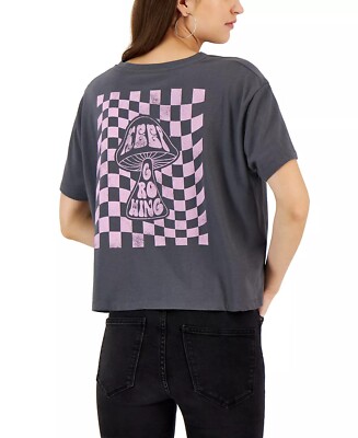 GRAYSON THREADS Juniors' Checker Mushroom Graphic T-Shirt