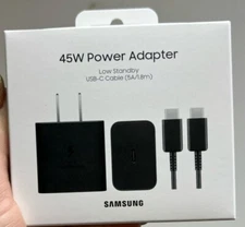 Samsung Charger 45W Adapter w/  USB-C Cable Super Fast Charging 2.0 New Original