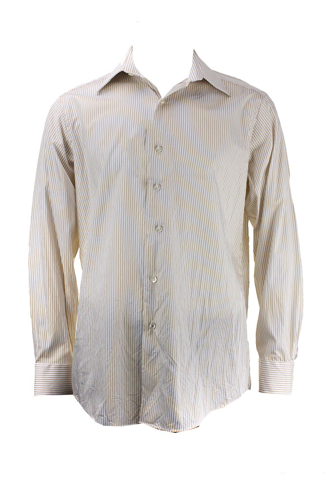 Новая классическая рубашка в белую полоску от Cromwell - Sons рекомендованная розничная цена 795 долларов США 3290₽