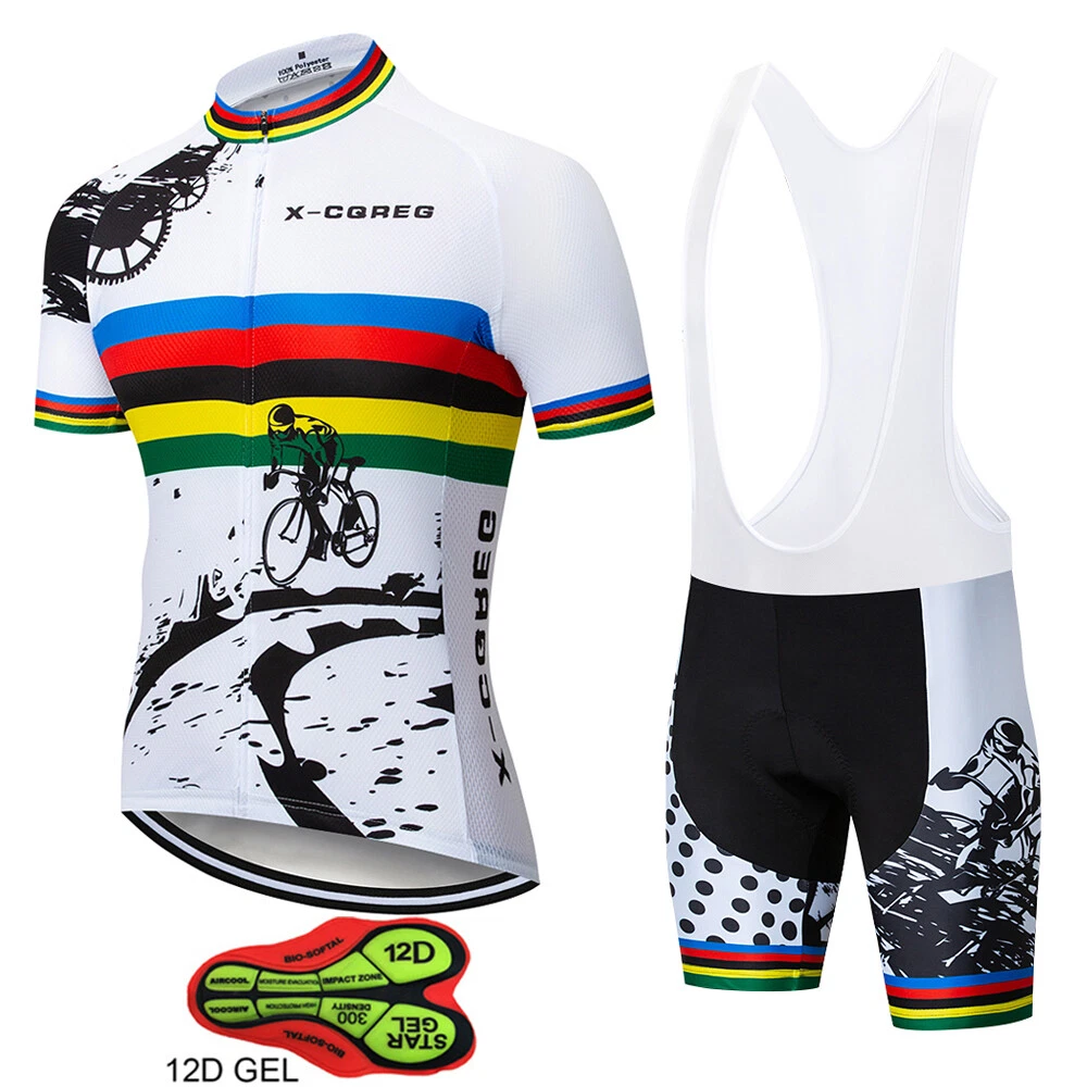 Cycling Jersey Men Short Sleeve Ropa Ciclismo Hombre MTB Breathable Summer  Cycling Clothing Bicycle Sportswear Set Color: cycling jersey set 1, Size:  XL