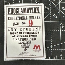 PROCLAMATION No. 9 NO SWEETS - Harry Potter Decal Vinyl Sticker Bomb Poster