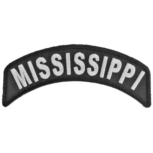 Mississippi State Rocker Sew on Iron on Embroidered Patch 4" x 1.3/4"