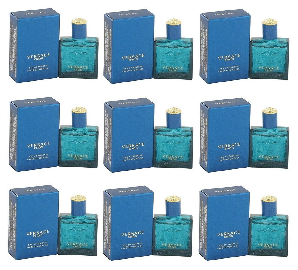 PACK OF 10 VERSACE EROS Cologne Mini 0.17 oz 5 ml Eau de Toilette Splash for Men
