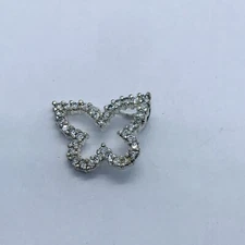 1.9g 925 STERLING SILVER BUTTERFLY PAVE SLIDE PENDANT MARKED FINE JEWELRY