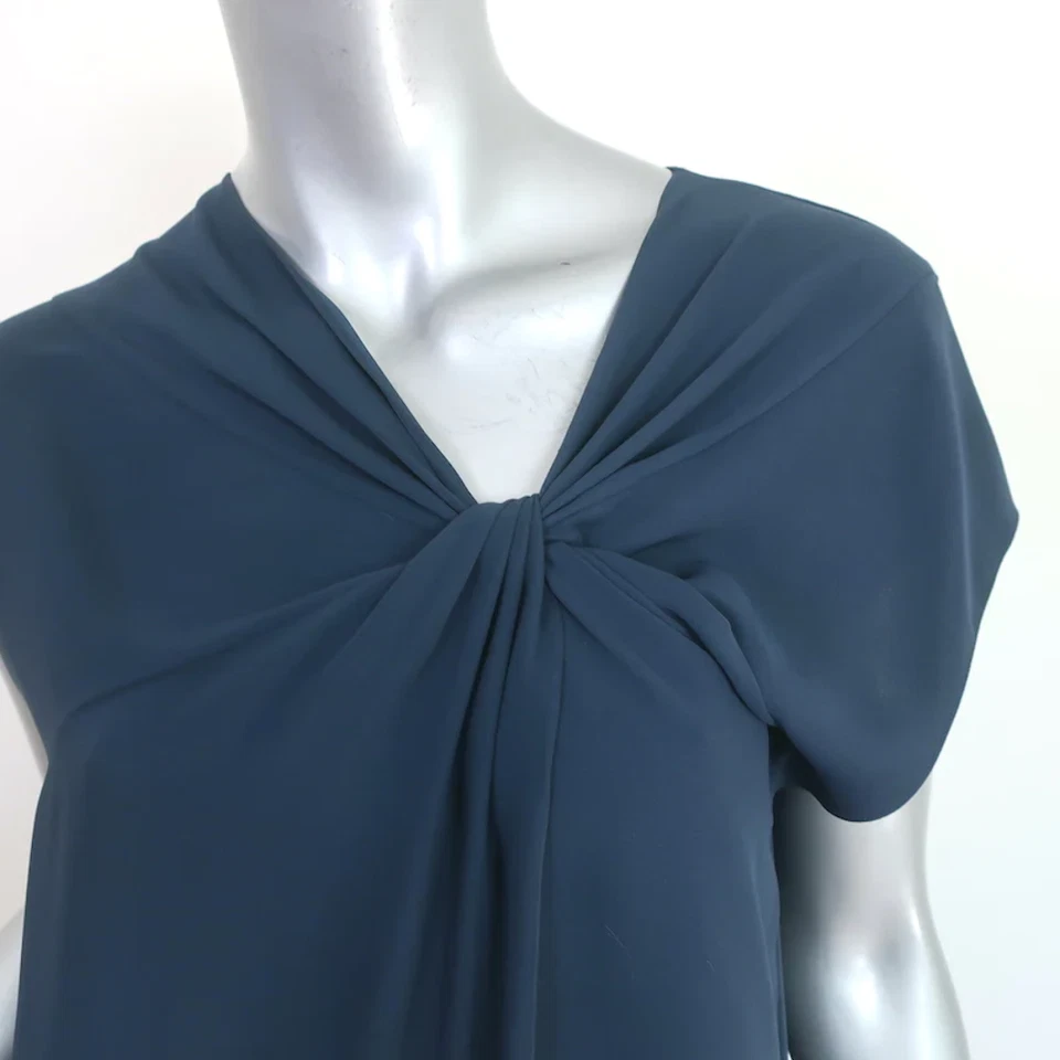 Vestido Maison Margiela Asimétrico Anudado Azul Marino Poliéster Talla 44 Foto 3 de 4