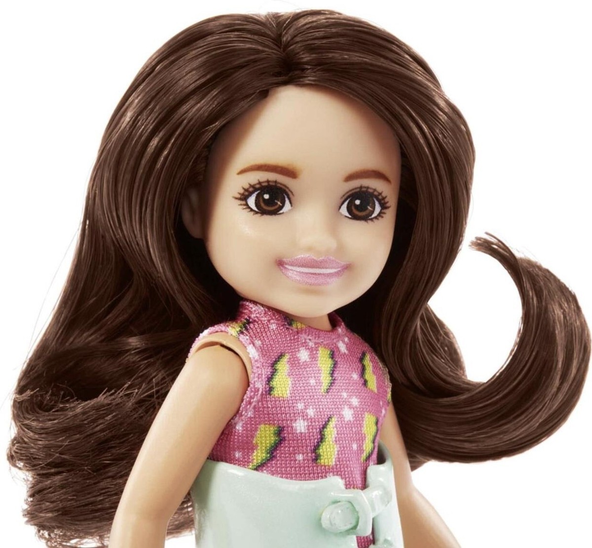 Barbie Chelsea & Friends Brunette Doll With Pink Ruffled