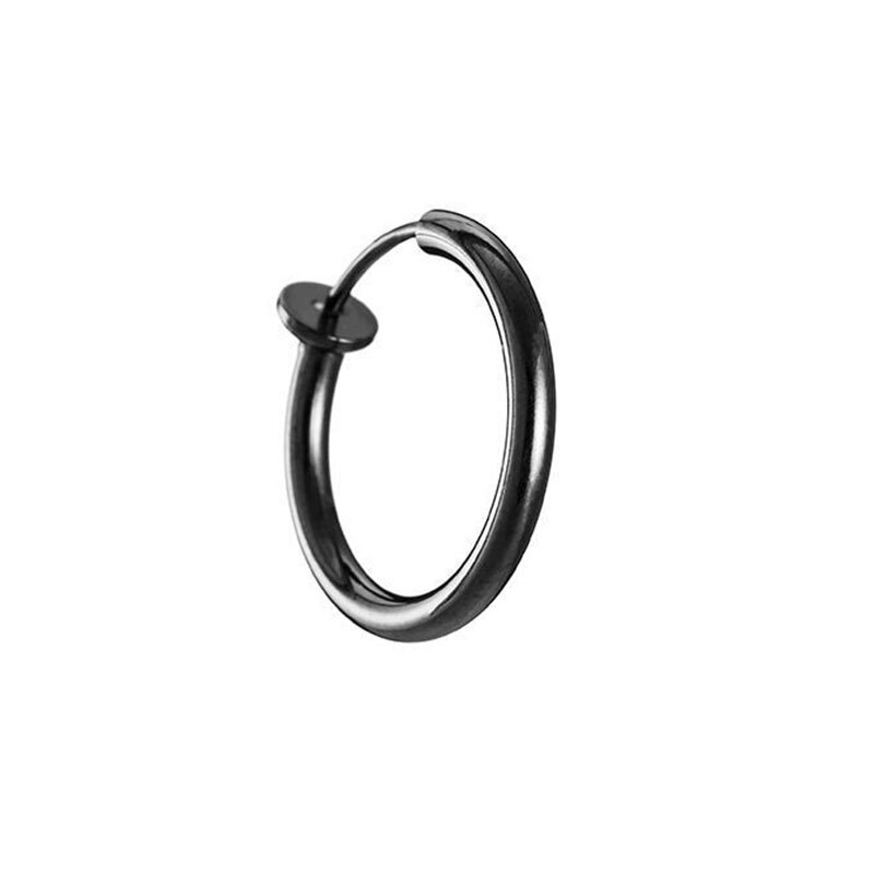 Fake Piercing Hoop Ring Spring Clip On Lip Nose Septum Ear Earring Punk