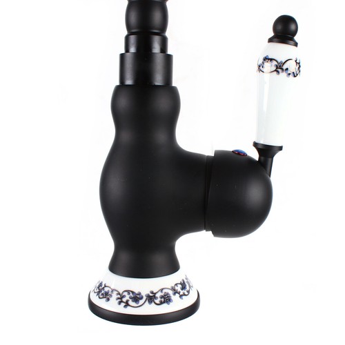 Grifo de latón negro grifo vintage monomando fregadero mezclador cocina baño grifo - Imagen 10 de 18